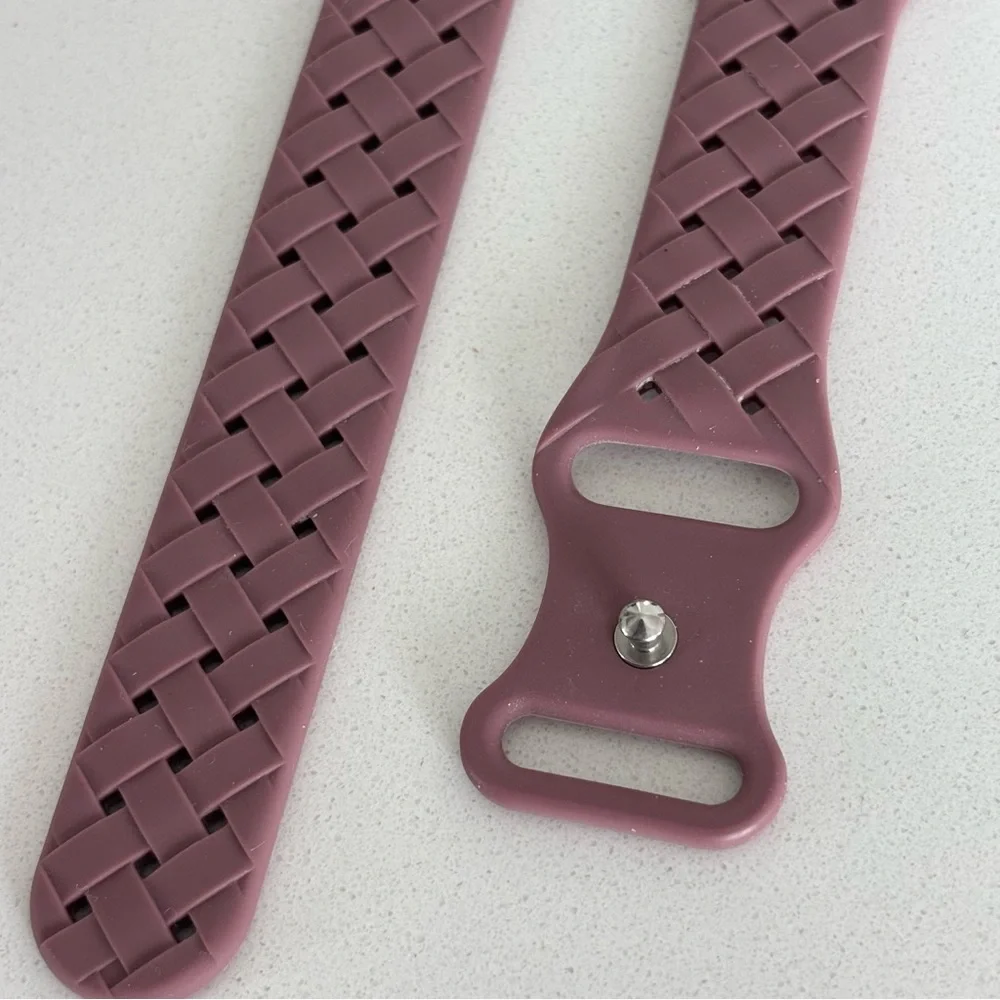 38/40/41 MM mauve purple/brown woven Apple Watch silicone band